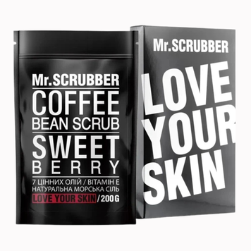 MR. SCRUBBER Кавовий скраб для тіла SWEET BERRY, 200 g 1752219174902 фото