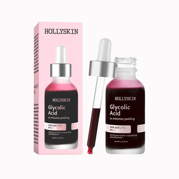 HOLLYSKIN Кислотна сироватка-пілінг для обличчя GLYCOLIC ACID, 30 ml 1752225383795 фото