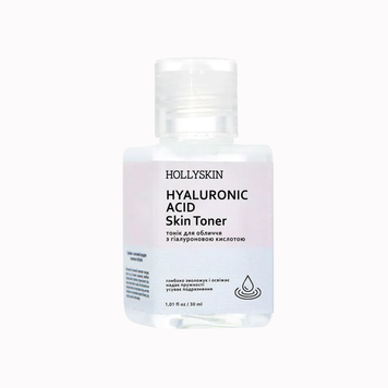 HOLLYSKIN Тонік для обличчя HYALURONIC ACID SKIN TONER (travel size), 30 ml 1755336169295 фото